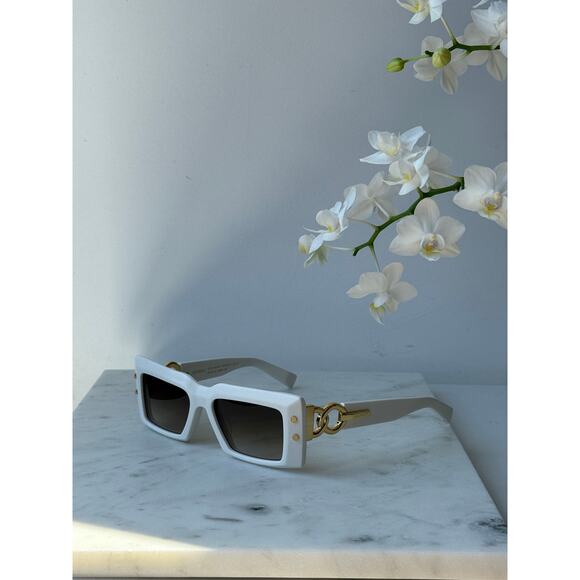 NEW Balmain Imperial Matte White Gold Sunglasses $875 - Picture 5 of 10